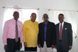 (l-r) Alton Forde - Master of the Fiennes Institute;Hon.Baldwin Spencer - Prime Minister of Antigua and Barbuda;Arvel Grant - CEO CCB/Eye Care Caribbean; Hon. Harold Lovell - Minister of Finance and the Economy